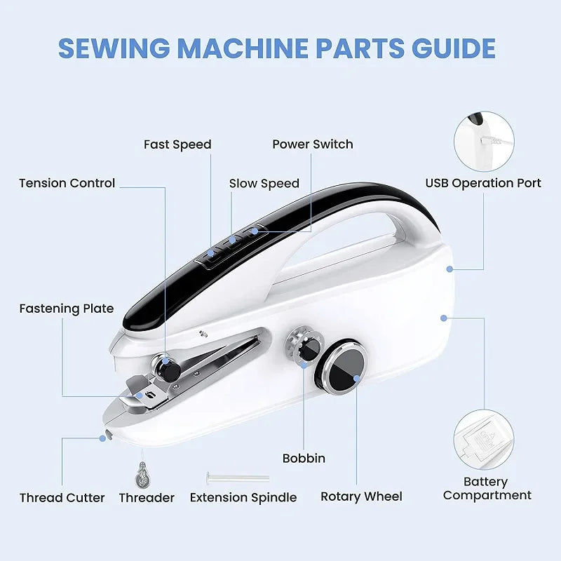 Handheld Mending Machine Plastic 2 Speed Single Thread Stitching Electric Sewing Small Gadget Dropshipping Mini Sewing Machine