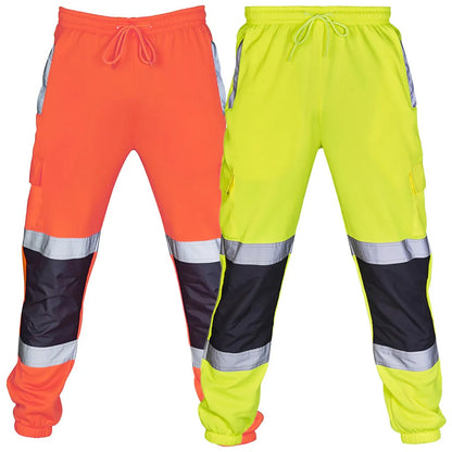 Reflective Stripes Strips Pants Men Work Trousers Hi Vis Pants High Visibility Work Wear Pants Road Construction Safety Trousers