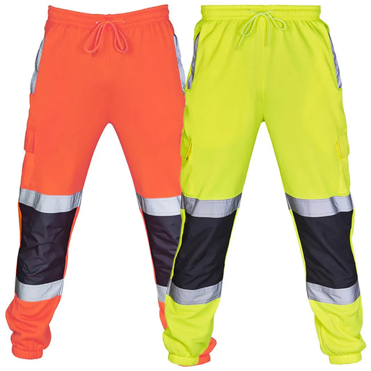 Reflective Stripes Strips Pants Men Work Trousers Hi Vis Pants High Visibility Work Wear Pants Road Construction Safety Trousers