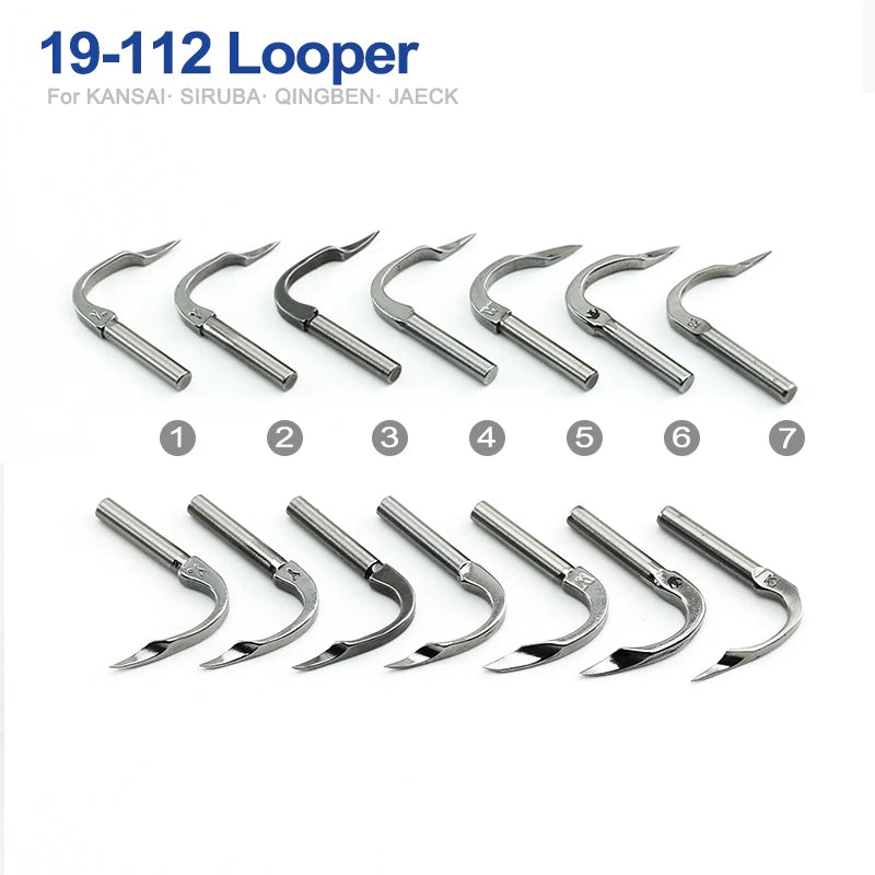 10 PCS 19-112 Looper For KANSAI SPECIAL  DFB1404 1433P SIRUBA VC008 12064P Industrial Multi-Needle Sewing Machine  Parts