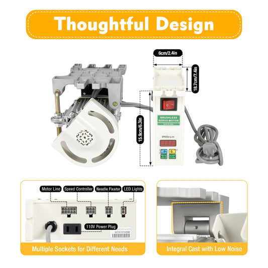 4500rpm 110V 600W Brushless Sewing Machine Servo Industrial Servo Motor for light to heavy-duty work ,straight stitch machines