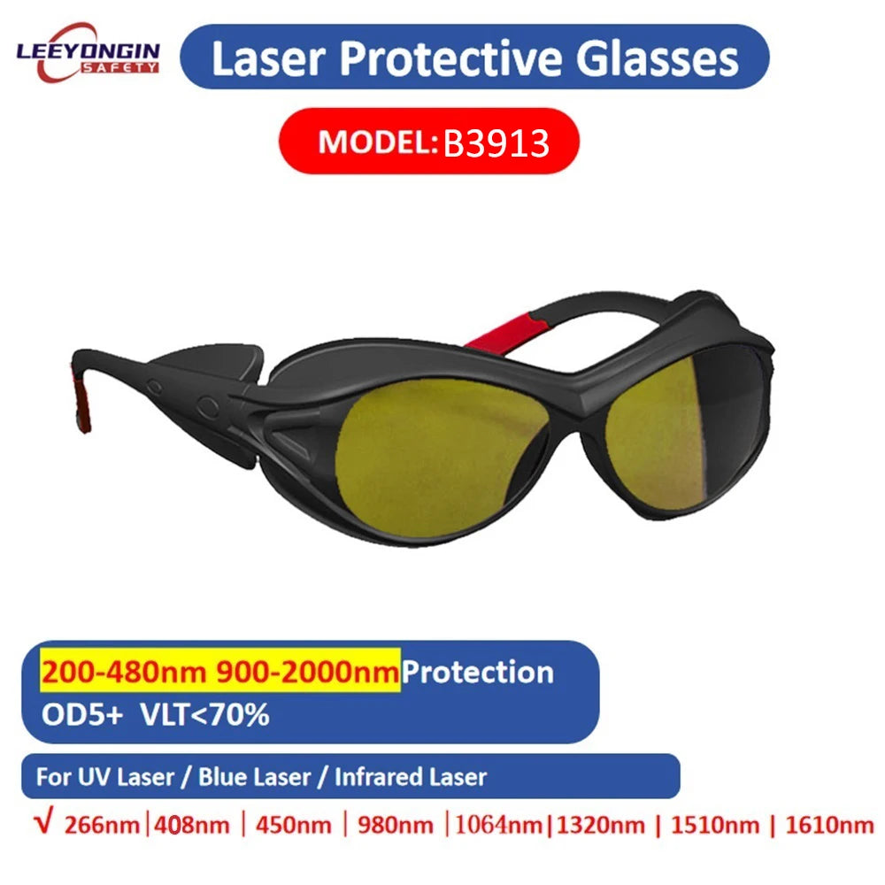 Laser Eyewear Safety Goggles for Engraver Cutter Marking DIY Workshop Fiber Laser Multi Range Eye Protection Glasses 532 1064nm
