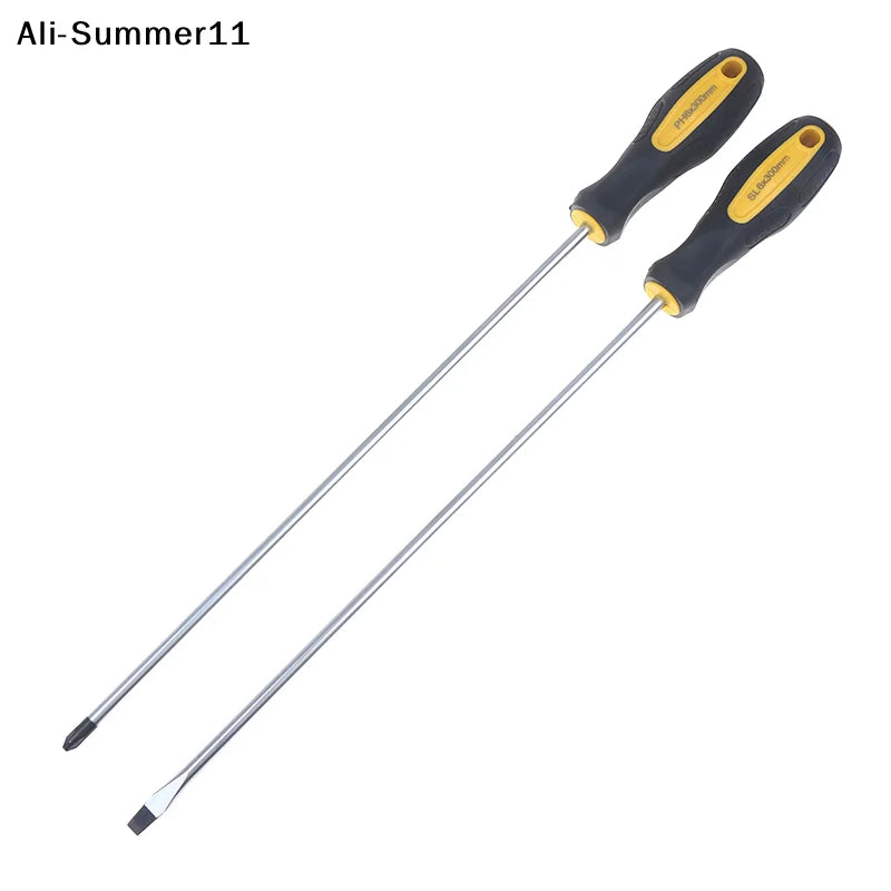 【RV】Long Handle Screwdriver Slotted Cross Head Magnetic Screwdriver Bits Anti Slip Manual Tools Screw Driver Bolt Driver