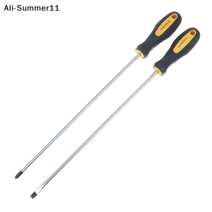 【RV】Long Handle Screwdriver Slotted Cross Head Magnetic Screwdriver Bits Anti Slip Manual Tools Screw Driver Bolt Driver