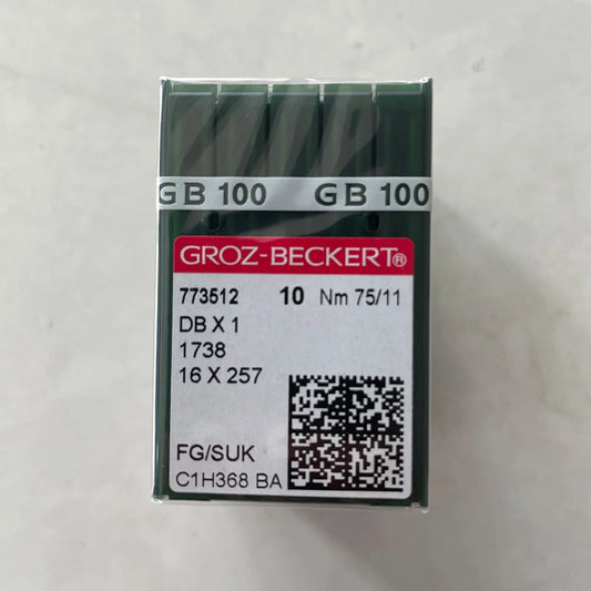 100PCS Groz Beckert DBX1 1738 16X257 Sewing Machine Needles Compatible with JUKI DDL,BROTHER DB2