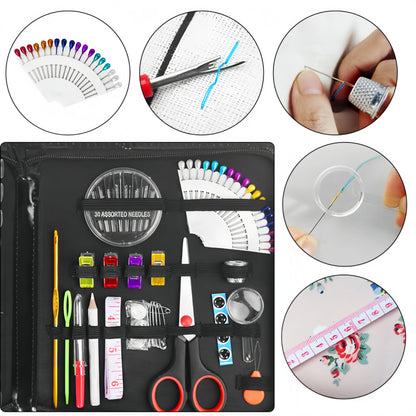 Sewing Kit Complete Set with Threads Needles Scissors Tape Measure Buttons and More for DIY Handcraft Projects Home and Travel