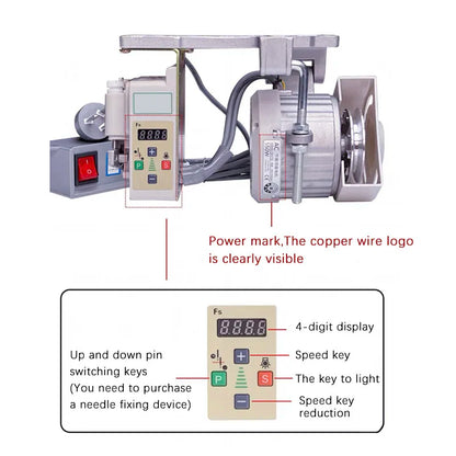 550W Industrial Brushless Servo Silent Sewing Machine Energy-Saving Motor 220V Flat Car Double Needle Machine Edge Copy