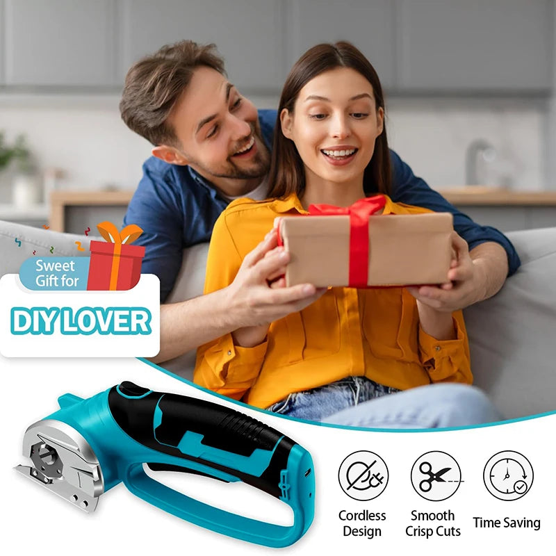 220V Cordless Electric Scissors Rotary Cutter Rechargeable Electric Fabric Scissor With Blade For Leather Carpet Sewing