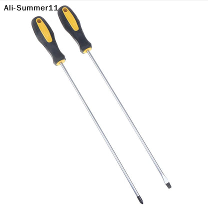 【RV】Long Handle Screwdriver Slotted Cross Head Magnetic Screwdriver Bits Anti Slip Manual Tools Screw Driver Bolt Driver
