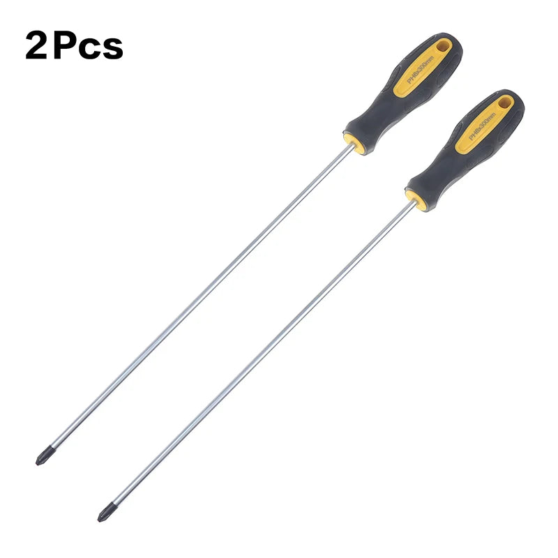 【RV】Long Handle Screwdriver Slotted Cross Head Magnetic Screwdriver Bits Anti Slip Manual Tools Screw Driver Bolt Driver