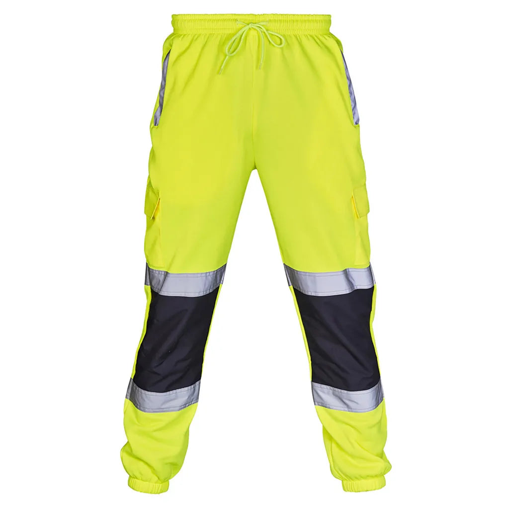 Reflective Stripes Strips Pants Men Work Trousers Hi Vis Pants High Visibility Work Wear Pants Road Construction Safety Trousers
