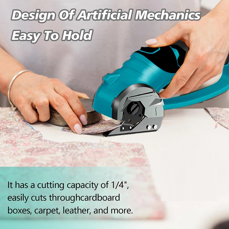 220V Cordless Electric Scissors Rotary Cutter Rechargeable Electric Fabric Scissor With Blade For Leather Carpet Sewing