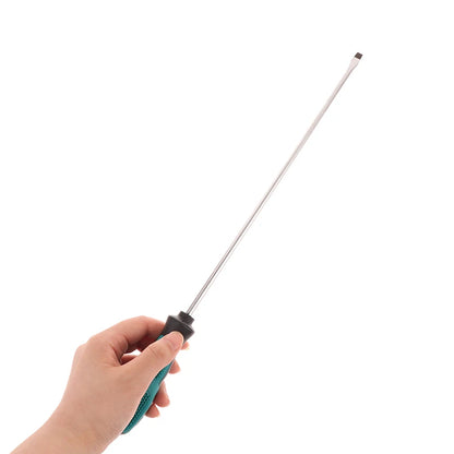 Single Green Handled Magnetic Screwdriver, Long Shaft Slotted Phillips for Disassembly & Installation Tool