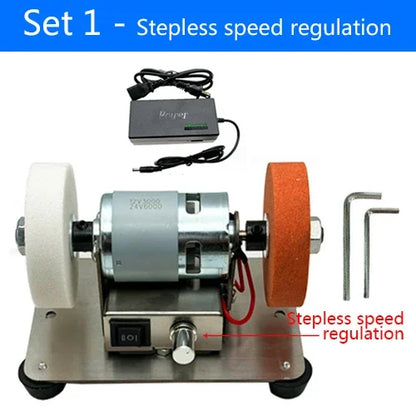 100W Double Grinder Machine - Table Grinder with Motor,Micro Coarse and Fine Polishing, Electric Grinding Wheel & Grinding Stone