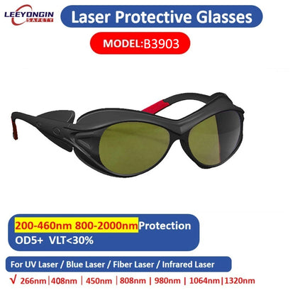 Laser Eyewear Safety Goggles for Engraver Cutter Marking DIY Workshop Fiber Laser Multi Range Eye Protection Glasses 532 1064nm