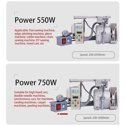 Sewing Machine Energy Saving Motor 220V Flatbed Twin Needle Machine Hemming Industrial Brushless Servo Silent Sewing Machine