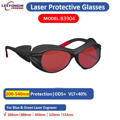 Laser Eyewear Safety Goggles for Engraver Cutter Marking DIY Workshop Fiber Laser Multi Range Eye Protection Glasses 532 1064nm