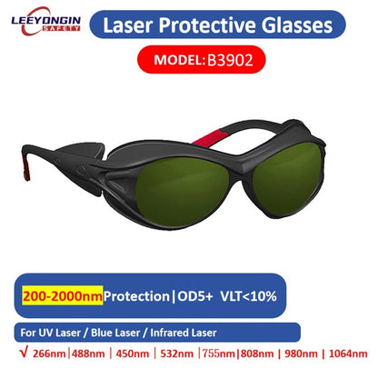 Laser Eyewear Safety Goggles for Engraver Cutter Marking DIY Workshop Fiber Laser Multi Range Eye Protection Glasses 532 1064nm
