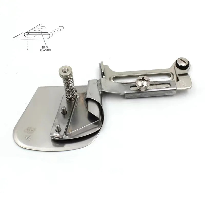 Hemming Folder Universal Rubber String Elastic Band Curved Edging Roll Rubber Curling Clipping Sewing Machine Presser