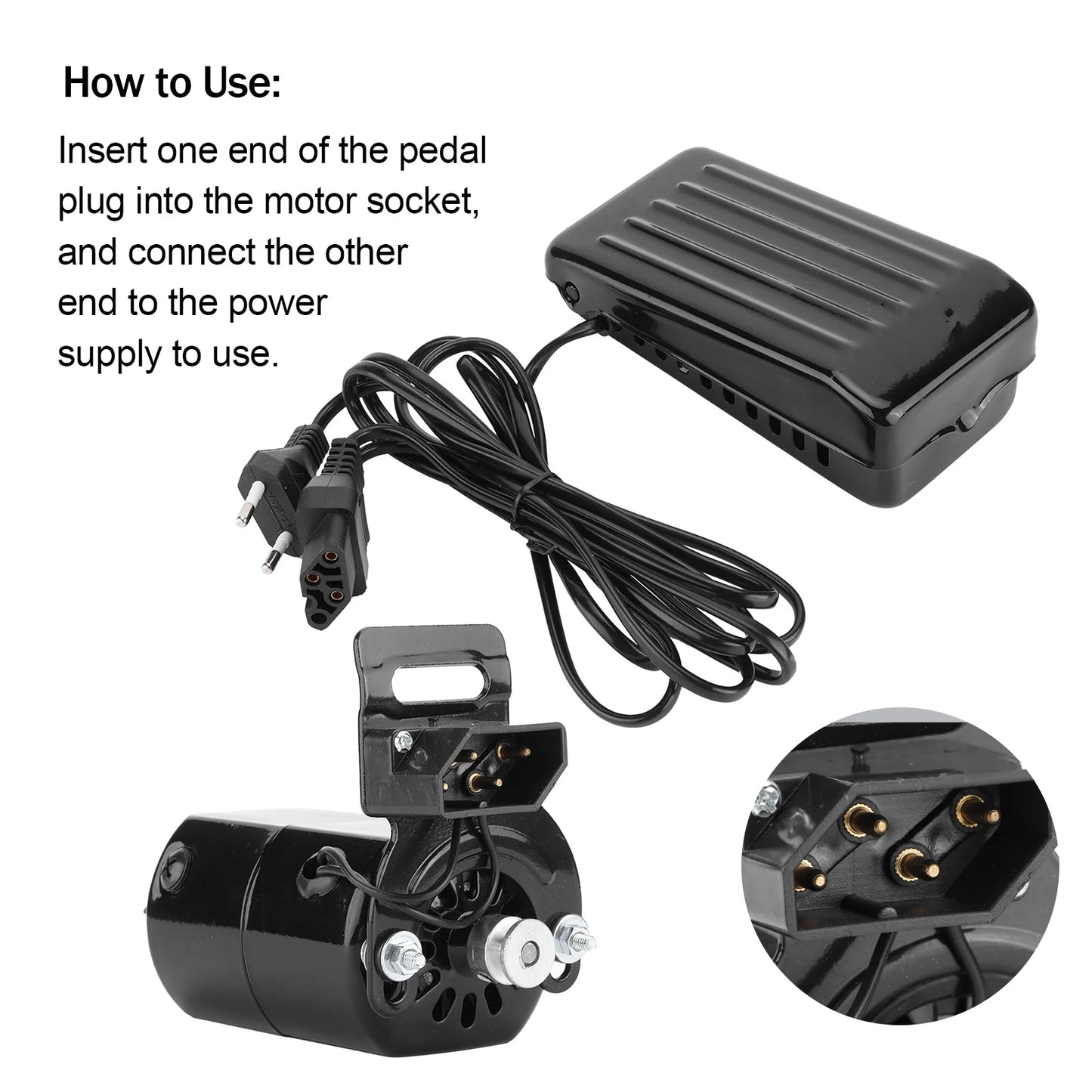 Sewing Machine Motor Kit Household with Foot Pedal Control Belt 180W Sewing Machine Motor with Pedal