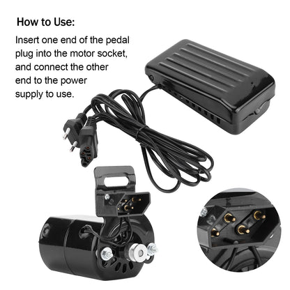 Sewing Machine Motor Kit Household with Foot Pedal Control Belt 180W Sewing Machine Motor with Pedal