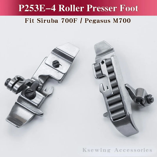 P253E-4 Roller Presser Foot For Overlock Sewing Machine Pegasus M700 Siruba 747  Feet With Wheel Fit 4 Thread