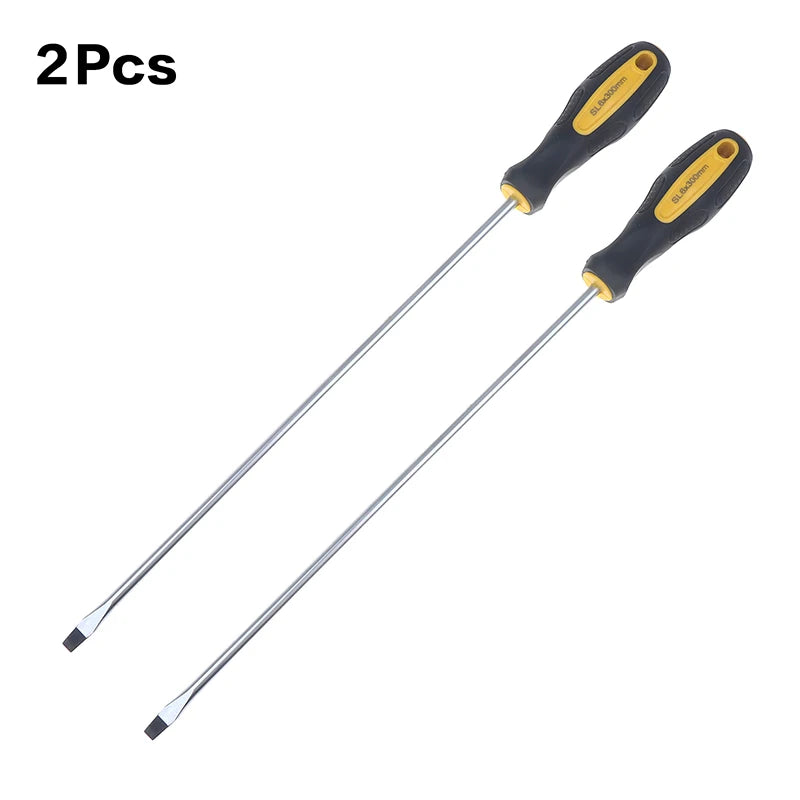 【RV】Long Handle Screwdriver Slotted Cross Head Magnetic Screwdriver Bits Anti Slip Manual Tools Screw Driver Bolt Driver