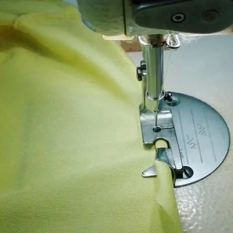 1 PC Industrial Sewing Machine Curved Hemming Foot Silk Chiffon Skirt Crimping Presser Foot Hem Pull Tube Presser Foot
