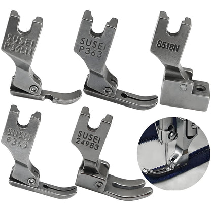 Zipper Presser Foot Set#P363+S518N+P36LN+P36N+24983 For Singer Brother Juki Industrial Lockstitch Sewing Machine Accessories