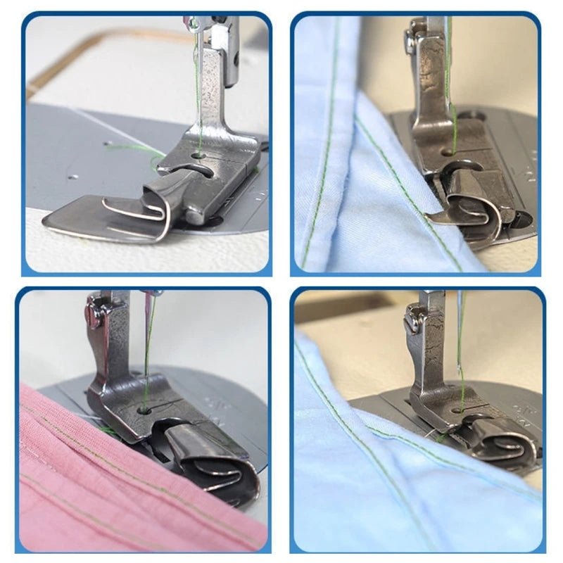 1 PC Industrial Sewing Machine Curved Hemming Foot Silk Chiffon Skirt Crimping Presser Foot Hem Pull Tube Presser Foot