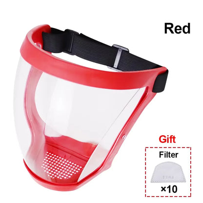 Anti-Fog Full Face Shield With Filters Kitchen Oil-Splash Face Mask Work Protection Mask Safety Glasses Protective Cover Mask