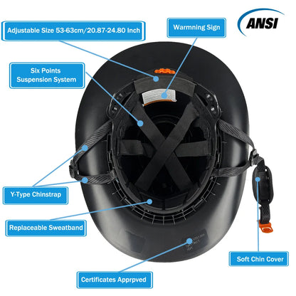 Cowboy Safety Hard Hat ANSI Z89.1 Class C Vented Full Brim Helmet for Outdoor Construction Industrial Use