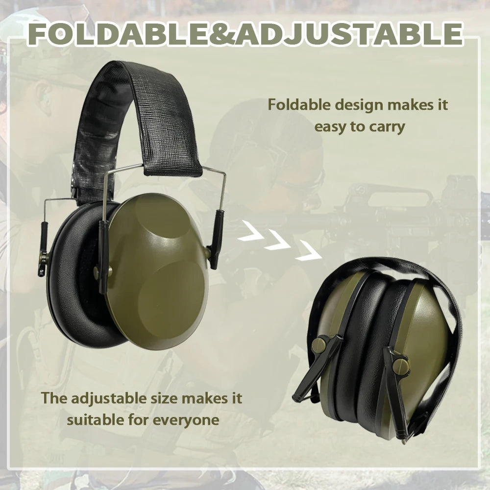 Tactical Earmuffs Shooting Protection Hearing Earmuffs Adjustable Size Sleep Safety Noise-Proof Soundproof Headphones