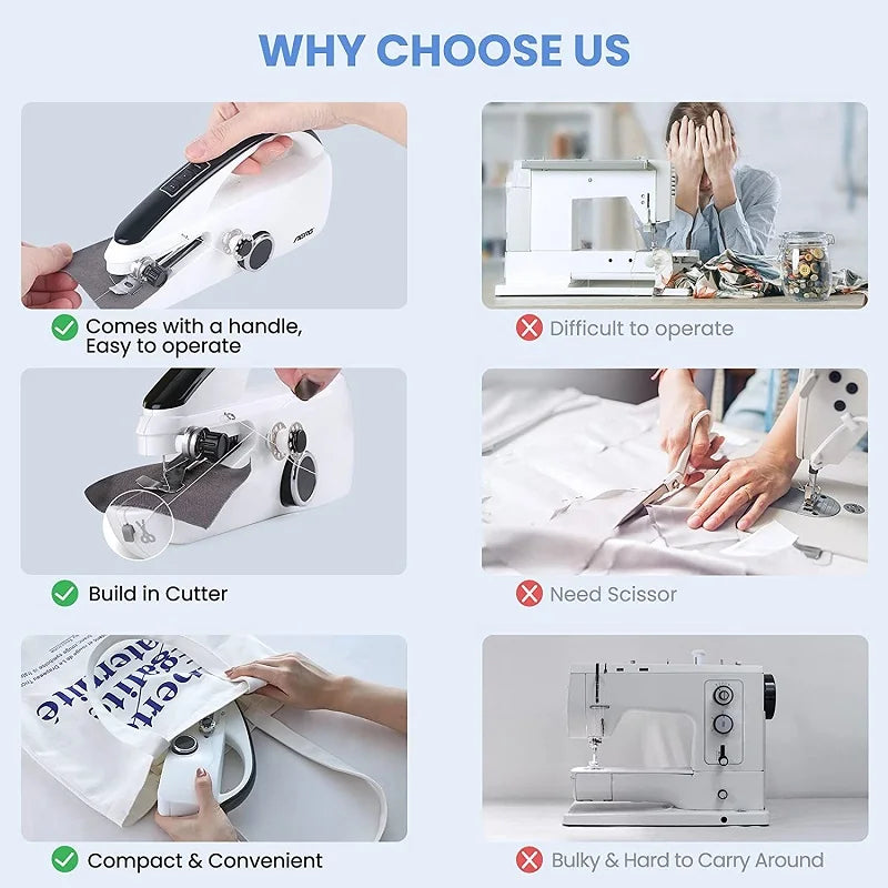 Handheld Mending Machine Plastic 2 Speed Single Thread Stitching Electric Sewing Small Gadget Dropshipping Mini Sewing Machine