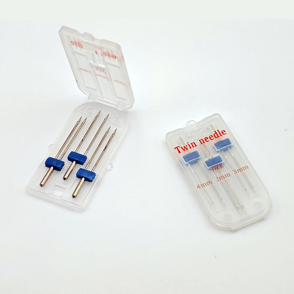 3Pcs/Set Double Needles Size 2/3/4mm And Wrinkled 9 Grooves Sewing Presser Foot Multifuctional Sewing Machine Accessories