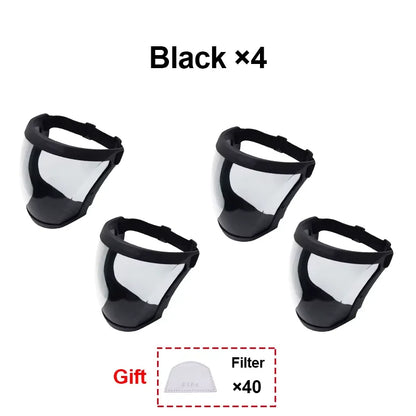 Anti-Fog Full Face Shield With Filters Kitchen Oil-Splash Face Mask Work Protection Mask Safety Glasses Protective Cover Mask