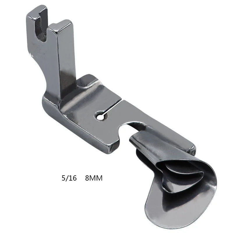 1 PC Industrial Sewing Machine Curved Hemming Foot Silk Chiffon Skirt Crimping Presser Foot Hem Pull Tube Presser Foot