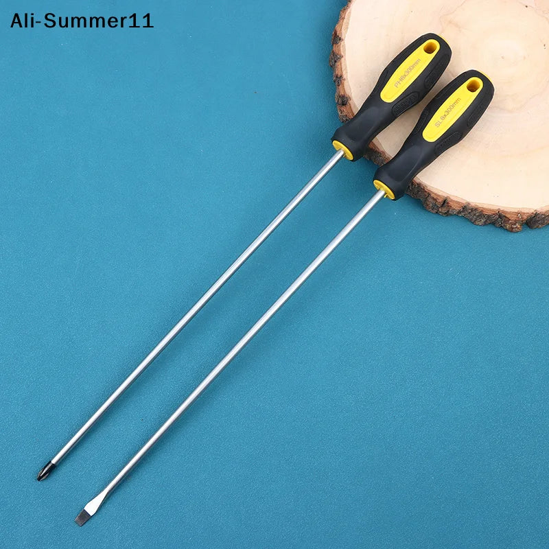 【RV】Long Handle Screwdriver Slotted Cross Head Magnetic Screwdriver Bits Anti Slip Manual Tools Screw Driver Bolt Driver