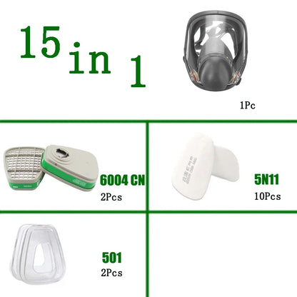 Fog-Proof 6800 Full Face Gas Mask Respirator Sets Industrial Painting Spraying Respiration Safety Work Protective Respirador