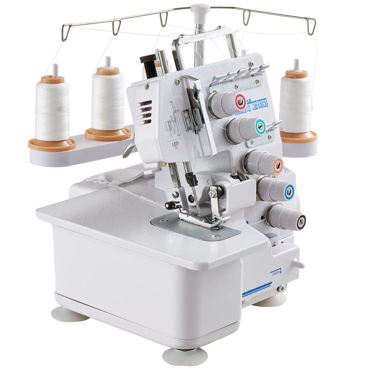 Serger Overlock Sewing Machine, 1250 Stitches Per Minute, 3 and 4 Thread Capability, with LED Light and Strong Suction Feet,