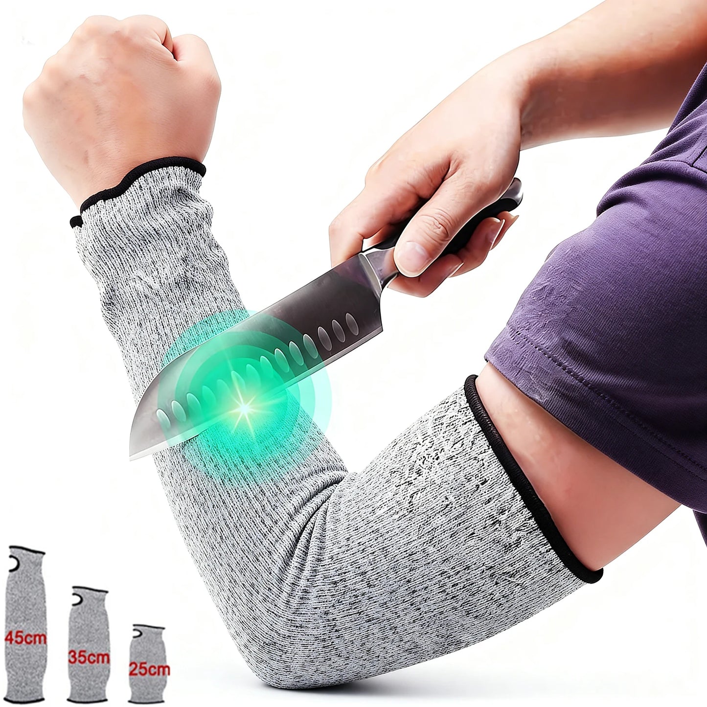 Safety Arm Sleeve Work Arm Wrist Protective Gloves Anti Cut Guard Bracers Arm Protection Level 5 HPPE Cut Resistant Work Gloves