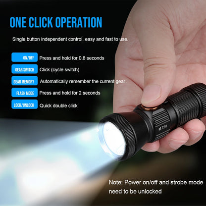 Trustfire MT20 EDC Flashlight 1050Lumen Portable Rechargeable LED Lamp Torch Work Light Mini 18350 MVB Optics with Usb C Chargin