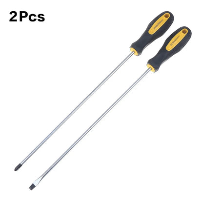 【RV】Long Handle Screwdriver Slotted Cross Head Magnetic Screwdriver Bits Anti Slip Manual Tools Screw Driver Bolt Driver