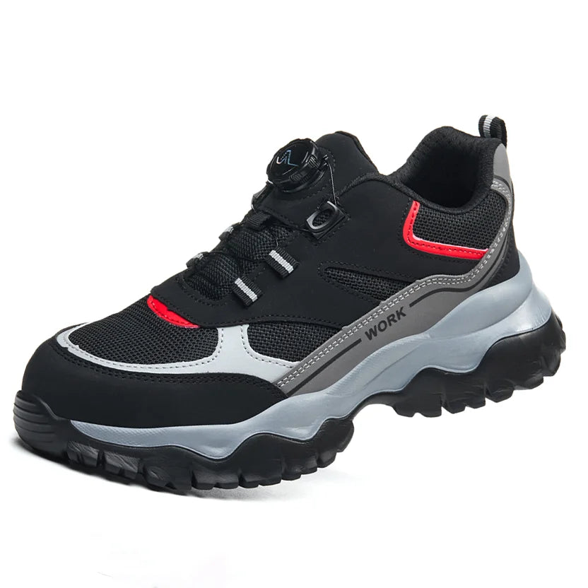 Steel Toe Safety Shoes Men, Anti-Puncture Anti-Smash Non Slip Industrial Work Boots, Lightweight CE New Work Safety Shoes