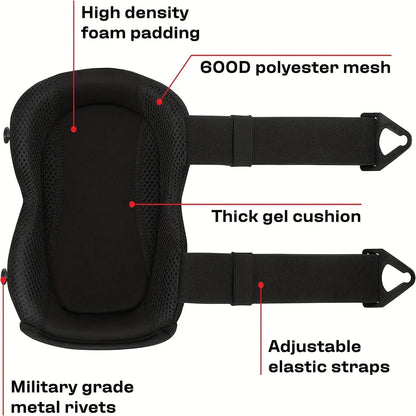 Ultra-Duty Adjustable Knee Pads for Work-Double Strap Design for Maximum Comfort&Safety in Construction,Gardening,Industrial Job