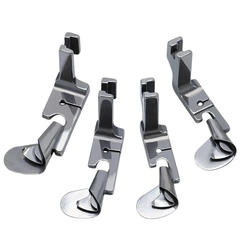 1 PC Industrial Sewing Machine Curved Hemming Foot Silk Chiffon Skirt Crimping Presser Foot Hem Pull Tube Presser Foot