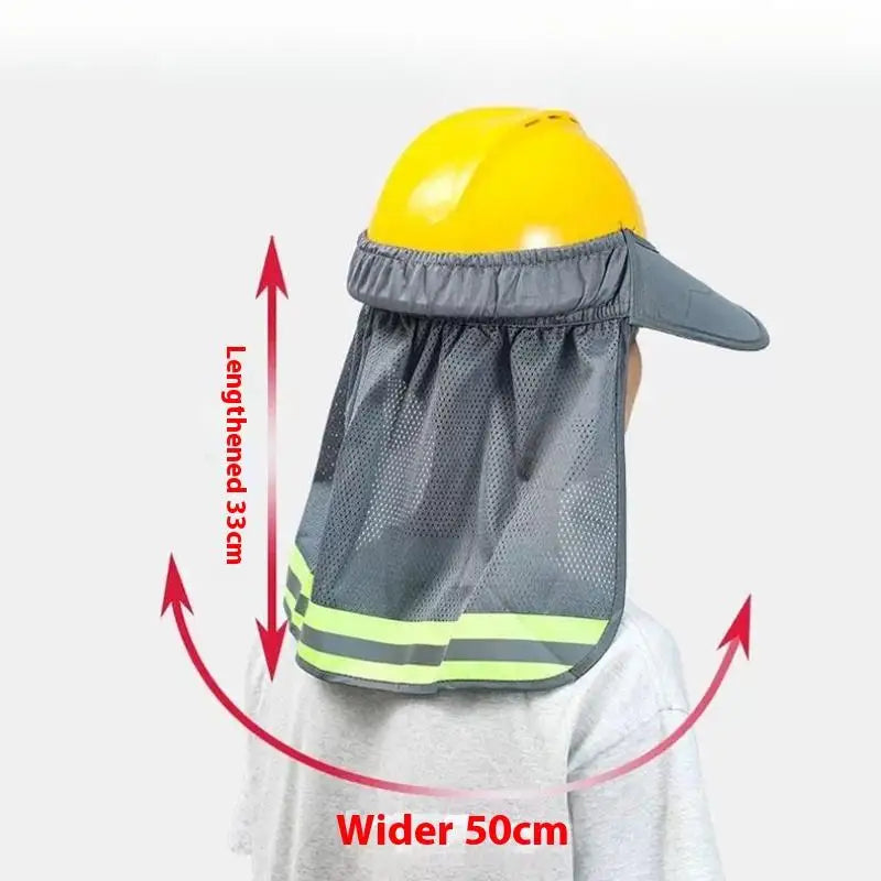 Summer Sun Shade Safety Hard Hat Neck Shield Helmets Reflective Hat Brim Reflective Cap Cover For Construction Workers