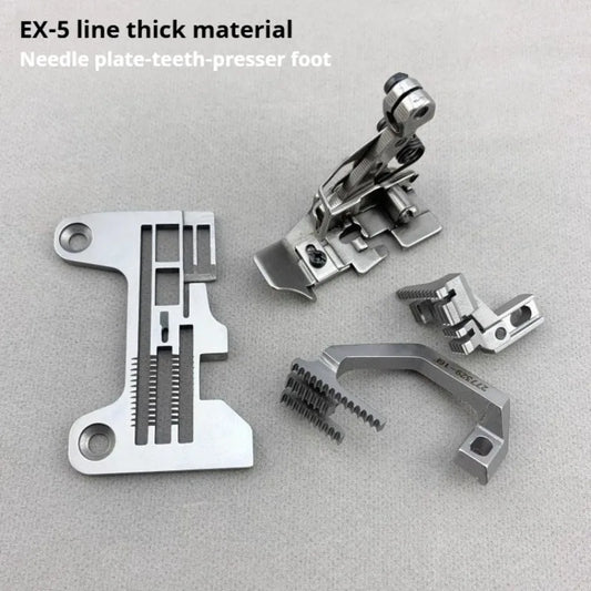Pegasus EX 5-Thread Overlocker Heavy-Duty Extended Needle Plate & Feed Dog Presser Foot | Toyama/Jack 905E Overlocker Plates