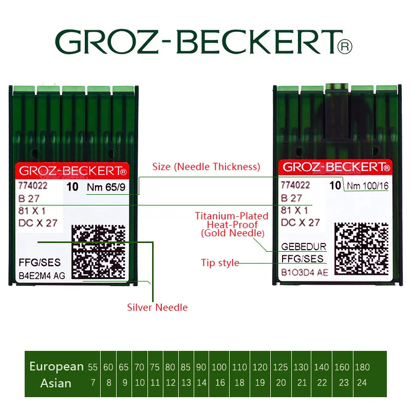 100 PCS Sewing Machine Needles GROZ-BECKERT  DPX5 135X5 GEBEDUR Heat Proof Titanium Needle For Buttonhole Bar Tacking Machine