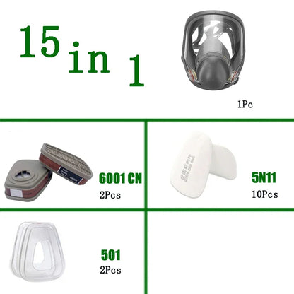 Fog-Proof 6800 Full Face Gas Mask Respirator Sets Industrial Painting Spraying Respiration Safety Work Protective Respirador